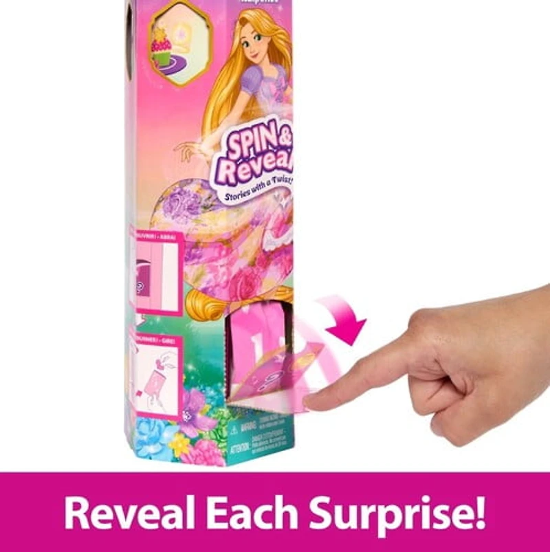 Disney Princess Spin & Reveal Rapunzel Fashion Doll & Accessories with 11 Surprises