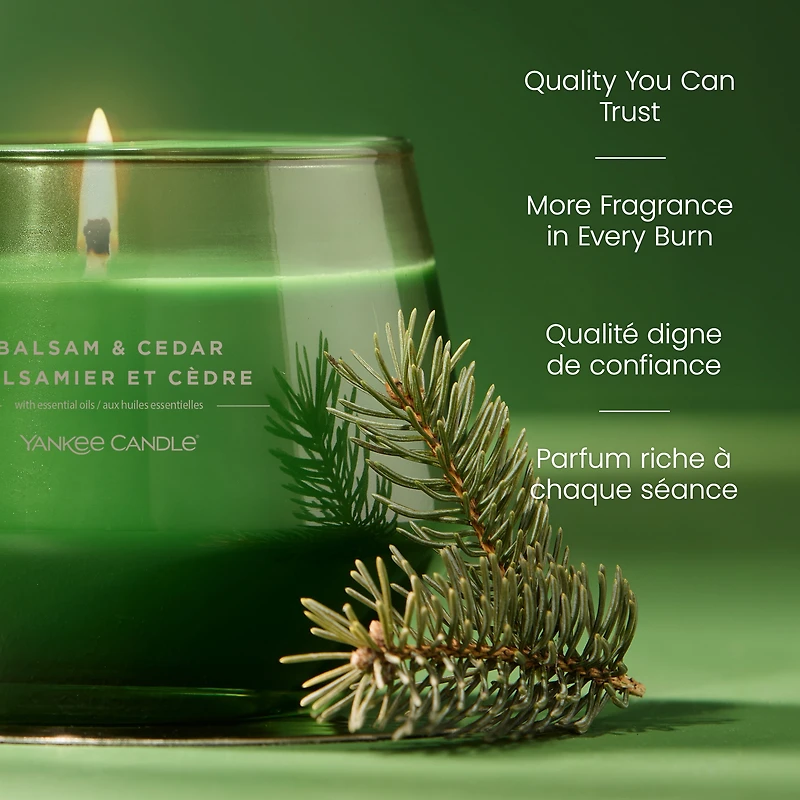 Yankee Candle Scented Candle, Balsam & Cedar, 10 oz, Studio Collection, Up to 50 Hours of Burn Time
