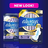 Always Maxi Overnight Pads with Wings for Women, Size 5, Extra Heavy Overnight Absorbency, Unscented