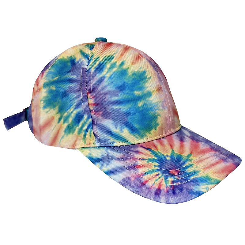 Way To Celebrate Distressed Rainbow Tie Dyed Hat