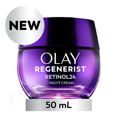 Crème Pour Le Visage Olay Rétinol 24, Hydratant De Nuit Anti-Âge, Sans Parfum, Non Gras, Anti-Rides, Lisse Les Ridules, Raffermissant, Soins De La Peau Hydratants – Peptides, Glycérine, 50 mL
