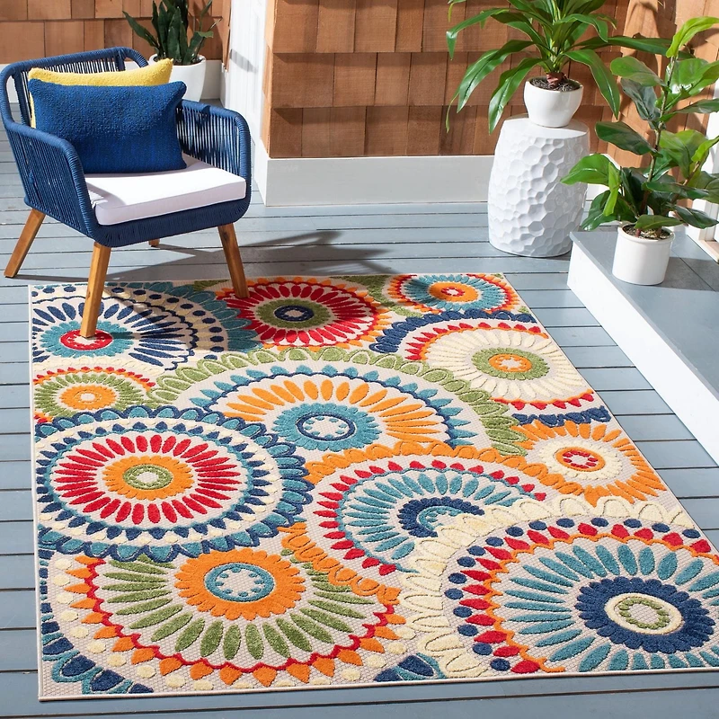 SAFAVIEH Cabana Marina Suzani Outdoor Area Rug