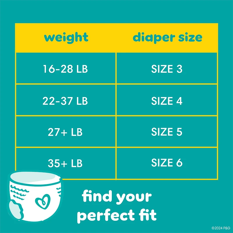 Pampers Diapers - Swaddlers 360° - Size 6, up to 100% Leakproof Comfy Dry Fit, EZ Off Tabs Designed for Easy Changes, Pull On Diaper