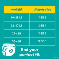 Pampers Diapers - Swaddlers 360° - Size 6, up to 100% Leakproof Comfy Dry Fit, EZ Off Tabs Designed for Easy Changes, Pull On Diaper