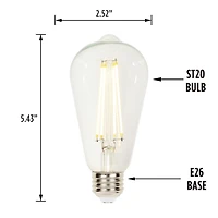 Westinghouse Lighting 6.5 Watt ST20 Dimmable Filament LED Light Bulbs (6-Pack)