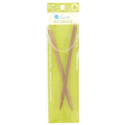 LOVE KNITTING 76 cm (30 in) Bamboo Circular Knitting Needles, 75 cm (29.5 in), 5.5 mm (0.22 in)
