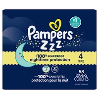 ZZZ Overnight Diapers, Size 4 (22-37 lbs), Nighttime Protection Disposable Baby Diaper