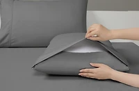 Swift Home Basic 4-Piece King Size Sheet Set, Ultra Soft, Deep Pocket, Easy Care Bedding Set, Gray