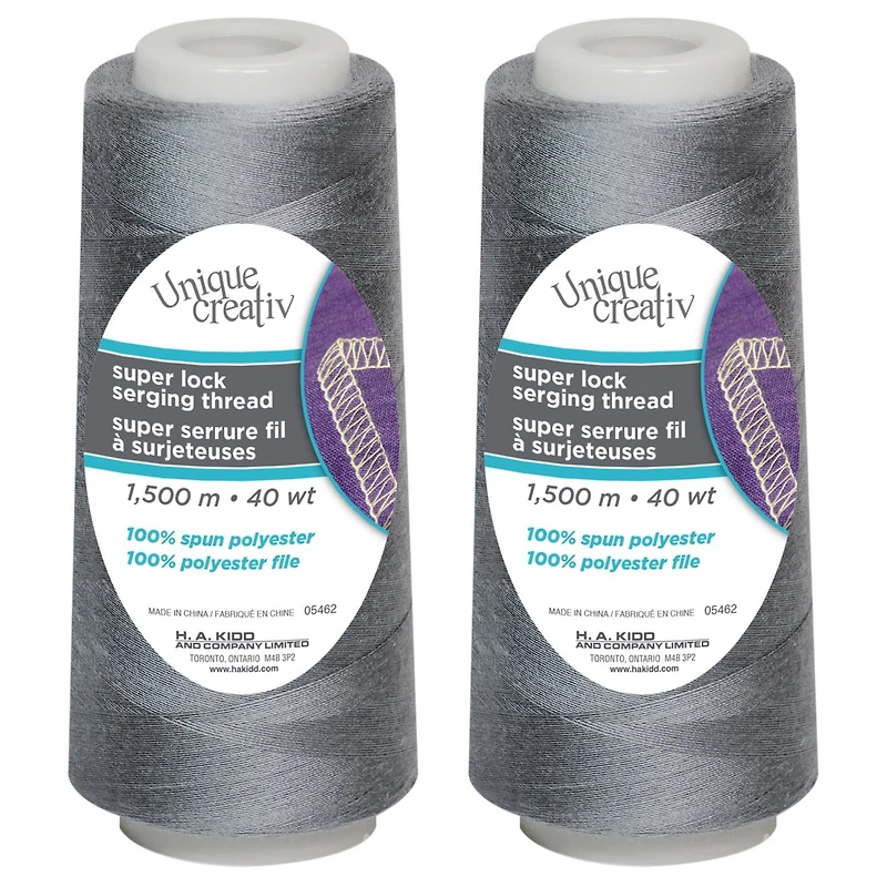 UNIQUE CREATIV TRULOCK 40 wt Polyester Serging Thread 1500 m (1640 yd) Cone
