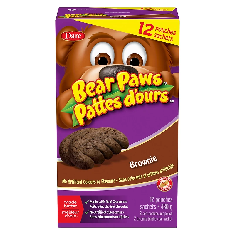 Bear Paws Brownie 480g, Dare Cookies