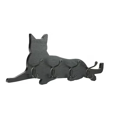 No Brand Pet Wall Decor Hook Cat Black Wood
