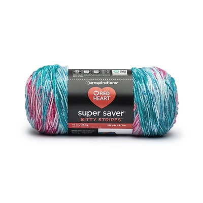 Red Heart® Super Saver® Bitty Stripes™ Yarn, Acrylic #4 Medium, 10oz/283g
