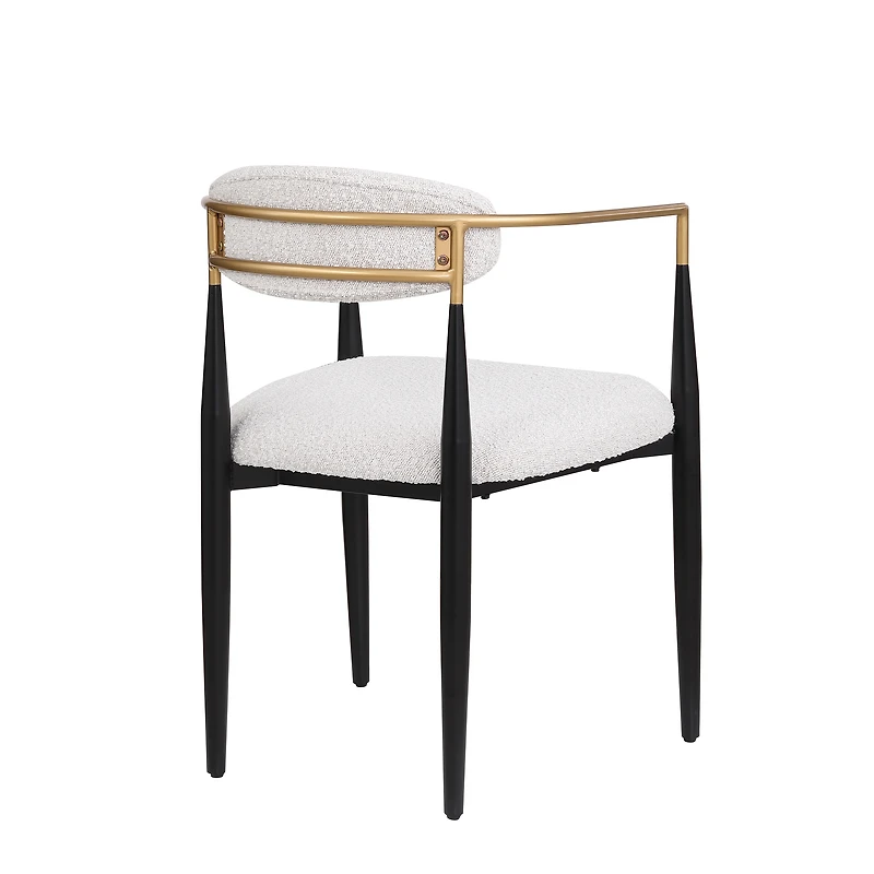Noble House Modern Dining Chair Set of 2,Curved Open Backrest,Upholstered,Beige