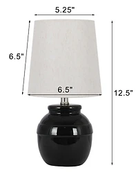 Lampe d'appoint en céramique noire Mainstays de 12,5 pouces