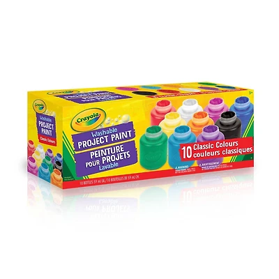 10 pots de peinture lavable Crayola
