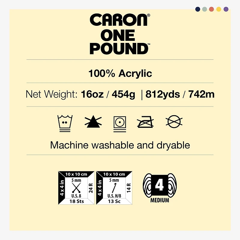 Fil Caron® One Book™, Acrylique #4 Moyen, 16oz/454g