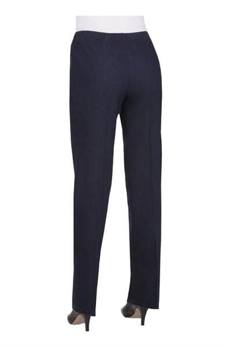 Pantalons Alia pour femmes à jambe droite et à taille élastique