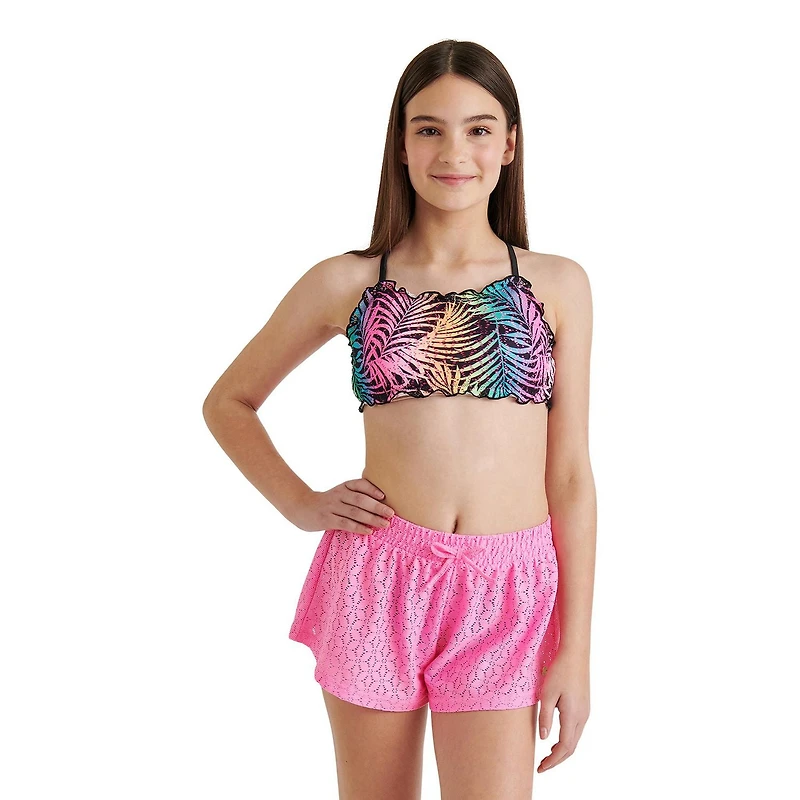 Short cache-maillot volanté en crochet Justice pour filles Tailles TP–TG