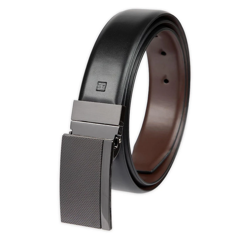 Tailored Flex by Haggar Men's Two-In-One Reversible Plaque Buckle Belt, Sizes S-XL