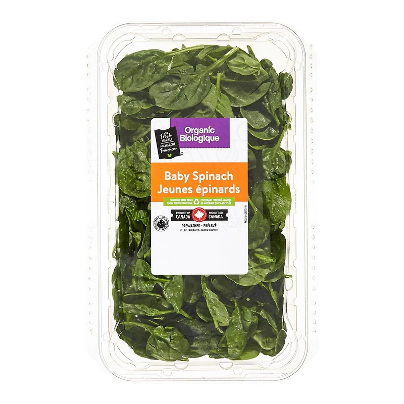 Jeunes épinards biologiques Mon marché fraîcheur 283g
