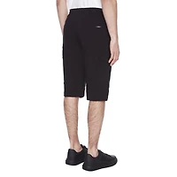 Dark Black Men's Pull on Cargo Capri Short - Black, Sizes S-XXL