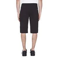 Dark Black Men's Pull on Cargo Capri Short - Black, Sizes S-XXL