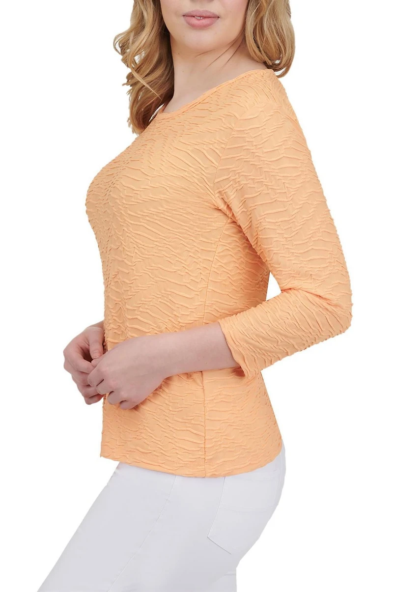 Alia Women's Solid Ripple Knit Top