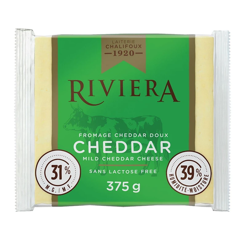 Riviera 31 % M.F. Mild Cheddar Cheese, 375 g