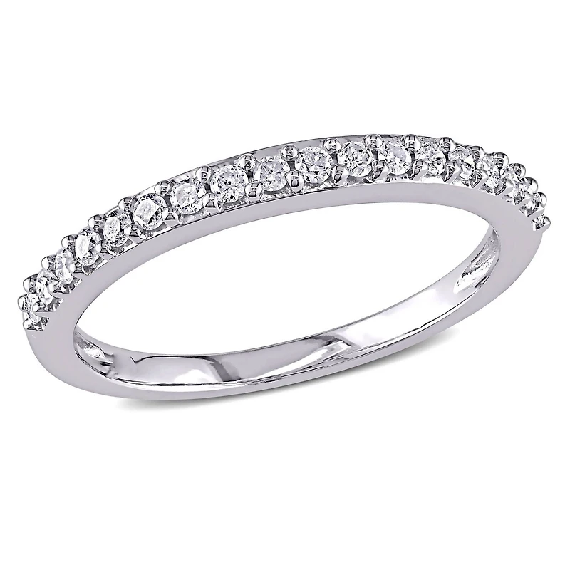 Miabella 0.25 Carat T.W. Diamond 10 K White Gold Anniversary Ring