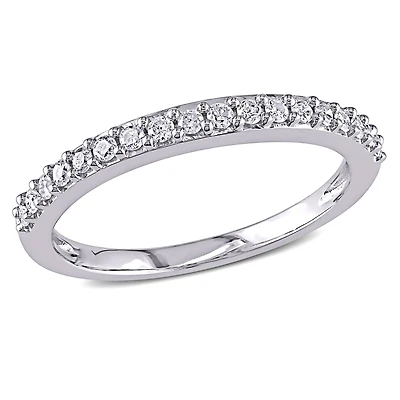 Miabella 0.25 Carat T.W. Diamond 10 K White Gold Anniversary Ring