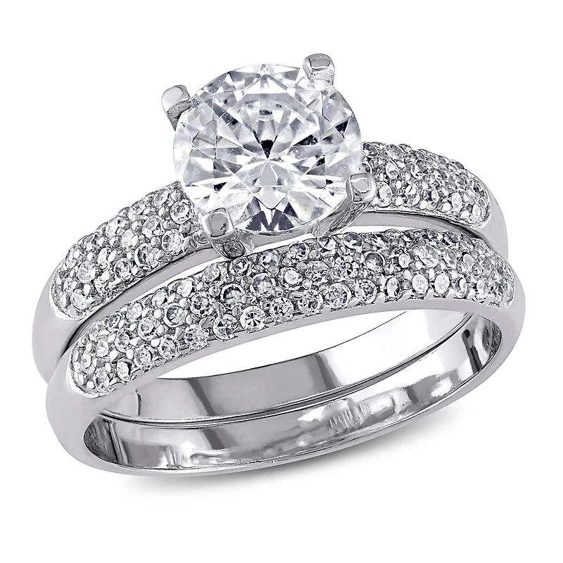 Ensemble nuptial avec zircons cubiques de 4,38 ct PBT en argent sterling de Miabella