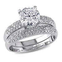 Ensemble nuptial avec zircons cubiques de 4,38 ct PBT en argent sterling de Miabella