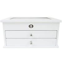 Mele and Co Grande boîte à bijoux en bois avec dessus en verre Lili