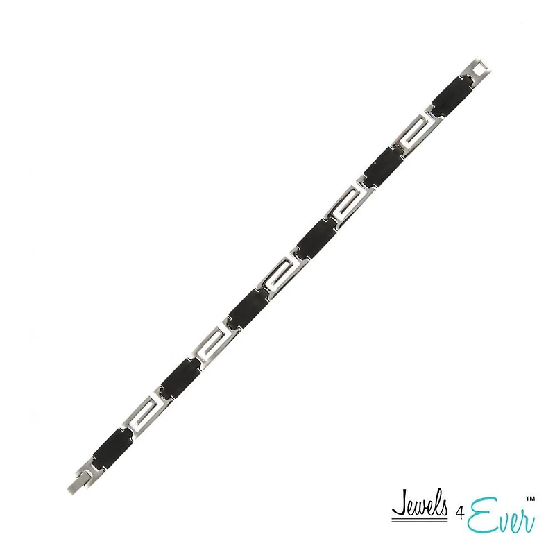 Jewels 4 Ever Men's Black Punk Stainless Steel Bracelet