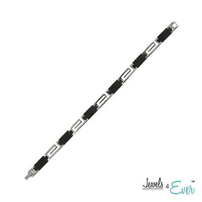 Jewels 4 Ever Men's Black Punk Stainless Steel Bracelet