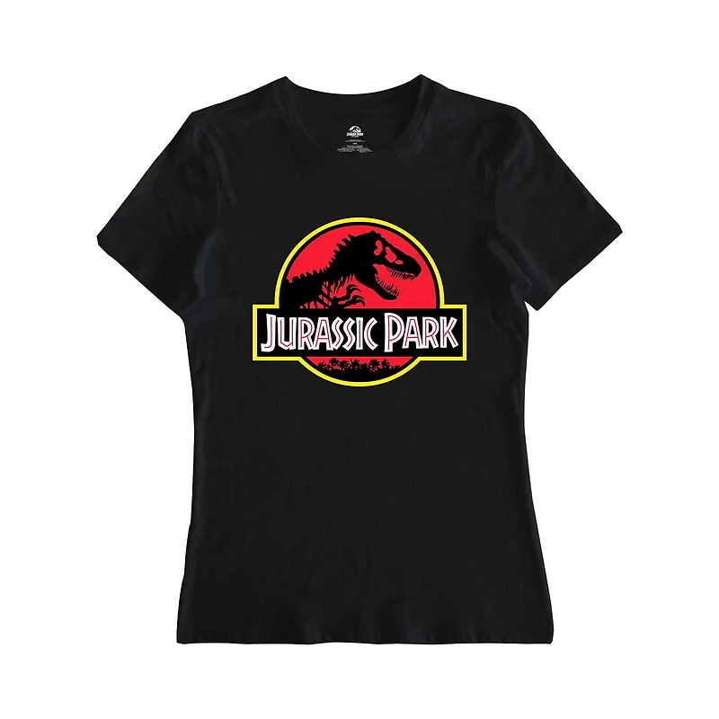 T-shirt à manches courtes avec logo Jurassic Park pour femme