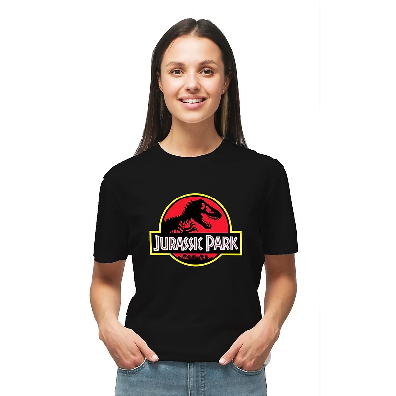 T-shirt à manches courtes avec logo Jurassic Park pour femme
