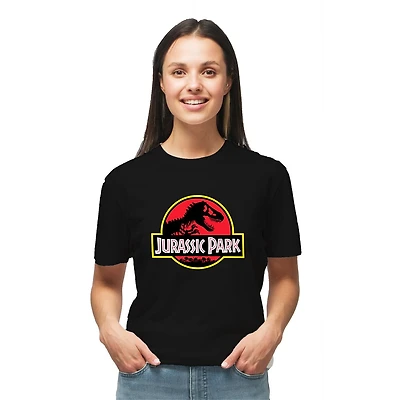 T-shirt à manches courtes avec logo Jurassic Park pour femme