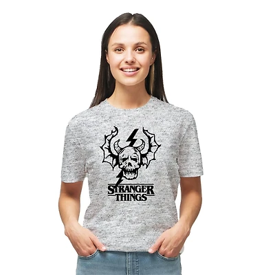 Ladies Stranger Things Skull Short Sleeve T-Shirt