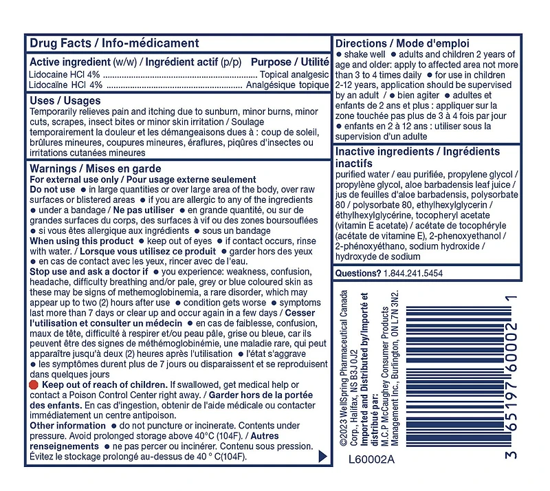 Solarcaine First Aid Lidocaine Spray, 113 g