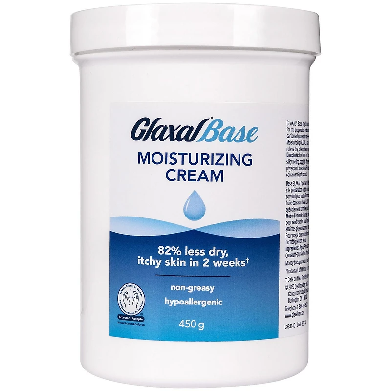 Glaxal Base Sensitive Skin Moisturizing Cream, Relieves Dry, Chapped and Rough Skin, 450g