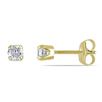 Boutons d'oreilles solitaires Miabella avec diamants 0,33 ct poids total en or jaune 14 k
