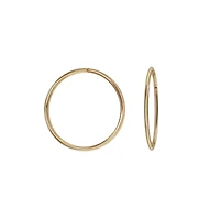 Luxury Designs 10KT Gold Set of 3 10mm hoops in White Gold, Yellow Gold and Rose Gold