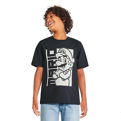 Super Mario Boys' Short Sleeve Tee, Sizes XS-XL