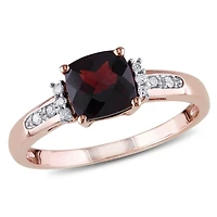 Tangelo 1.33 Carat T.G.W Garnet and Diamond-Accent 10 K Rose Gold Ring