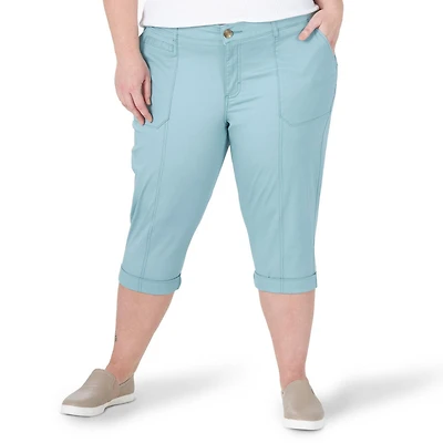 Lee Riders Women's Plus Comfort Waist Utility Capri