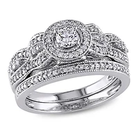 Ensemble nuptial Miabella avec diamants 0,50 ct poids total en or blanc 10 k