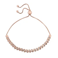 Bracelet Miabella avec diamants 0,25 CT poids total en argent sterling plaqué de rhodium rosé de 9,5 po