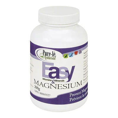 Poudre de magnésium Easy Vitamins & Minerals Natural de Pure-lē