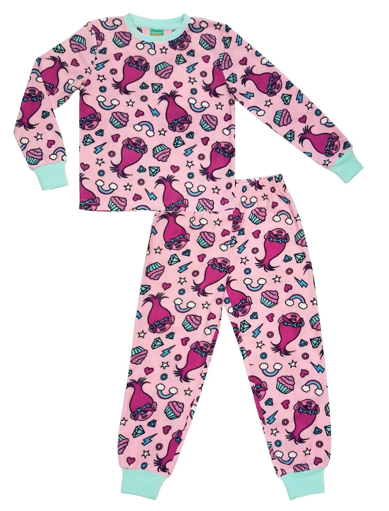 Paw Patrol Girls' Micro-Polar Long Sleeve Pajama Set All-Over-Print